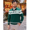 image:imageCOOFANDY Long Sleeve Polo Shirts for Men Pullover Sweaters Knit Polo Shirt  Vintage VNeck PoloRetro Open CollarSoft Breathable KnitStretch Ribbed Cuffs amp HemVacation Casual StyleBusinessChristmas Green  White