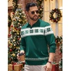 image:imageCOOFANDY Long Sleeve Polo Shirts for Men Pullover Sweaters Knit Polo Shirt  Vintage VNeck PoloRetro Open CollarSoft Breathable KnitStretch Ribbed Cuffs amp HemVacation Casual StyleBusinessChristmas Green  White