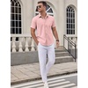 image:imageCOOFANDY Men Button Down Shirt Short Sleeve Casual Shirts Printed Dress Shirt with PocketPink