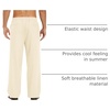 image:imageCOOFANDY Men Linen Pants Casual Elastic Waist Drawstring Pants Summer Beach  Lightweight Breathable Cotton Linen Trousers Loose Fit with Pockets Wide Leg Vacation Yoga Lounge Wedding DressA Light Khaki