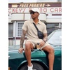 image:imageCOOFANDY Mens 2 Pieces Outfits Quarter Zip Polo Shirt and Shorts Set Casual Summer TracksuitBeige