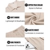 image:imageCOOFANDY Mens 2 Pieces Outfits Quarter Zip Polo Shirt and Shorts Set Casual Summer TracksuitBeige