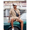 image:imageCOOFANDY Mens 2 Pieces Outfits Quarter Zip Polo Shirt and Shorts Set Casual Summer TracksuitKhaki