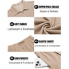 image:imageCOOFANDY Mens 2 Pieces Outfits Quarter Zip Polo Shirt and Shorts Set Casual Summer TracksuitKhaki