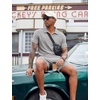 image:imageCOOFANDY Mens 2 Pieces Outfits Quarter Zip Polo Shirt and Shorts Set Casual Summer TracksuitLight Grey