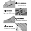 image:imageCOOFANDY Mens 2 Pieces Outfits Quarter Zip Polo Shirt and Shorts Set Casual Summer TracksuitLight Grey