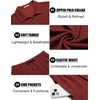 image:imageCOOFANDY Mens 2 Pieces Outfits Quarter Zip Polo Shirt and Shorts Set Casual Summer TracksuitWine Red