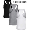 image:imageCOOFANDY Mens 3 Pack Tank Tops Gym Workout YBack Sleeveless Muscle Shirts  Bodybuilding Loose Y Back Tank Top Quicky Dry Oversized String Sleeveless Shirtsfor FitnessCasualRunningWeight Lifting01blackWhiteGray