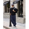 image:imageCOOFANDY Mens Baggy Sweatpants Wide Leg Cotton Fleece Open Bottom Sweatpant  Oversized Elastic Waist Loose Fit Casual Fall Winter Warm Wear Lounge Joggers with Pockets Street StyleNavy Blue