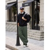 image:imageCOOFANDY Mens Baggy Sweatpants Wide Leg Cotton Fleece Open Bottom Sweatpant  Oversized Elastic Waist Loose Fit Casual Fall Winter Warm Wear Lounge Joggers with Pockets Street StyleDark Green