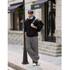 image:imageCOOFANDY Mens Baggy Sweatpants Wide Leg Cotton Fleece Open Bottom Sweatpant  Oversized Elastic Waist Loose Fit Casual Fall Winter Warm Wear Lounge Joggers with Pockets Street StyleDark Grey