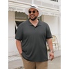 image:imageCOOFANDY Mens Big and Tall Polo Shirt Short Sleeve Cotton Pique Golf Shirt  Collared Polo 2 Button Shirt Breathable Oversized Casual Work Office Outdoor Shirt for MenDark Grey