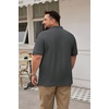 image:imageCOOFANDY Mens Big and Tall Polo Shirt Short Sleeve Cotton Pique Golf Shirt  Collared Polo 2 Button Shirt Breathable Oversized Casual Work Office Outdoor Shirt for MenDark Grey
