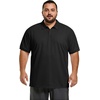 image:imageCOOFANDY Mens Big and Tall Polo Shirt Short Sleeve Cotton Pique Golf Shirt  Collared Polo 2 Button Shirt Breathable Oversized Casual Work Office Outdoor Shirt for MenBlack