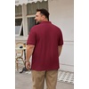 image:imageCOOFANDY Mens Big and Tall Polo Shirt Short Sleeve Cotton Pique Golf Shirt  Collared Polo 2 Button Shirt Breathable Oversized Casual Work Office Outdoor Shirt for MenDark Red