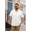 image:imageCOOFANDY Mens Big and Tall Polo Shirt Short Sleeve Cotton Pique Golf Shirt  Collared Polo 2 Button Shirt Breathable Oversized Casual Work Office Outdoor Shirt for MenWhite