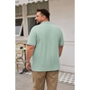 image:imageCOOFANDY Mens Big and Tall Polo Shirt Short Sleeve Cotton Pique Golf Shirt  Collared Polo 2 Button Shirt Breathable Oversized Casual Work Office Outdoor Shirt for MenLight Green
