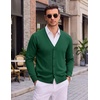 image:imageCOOFANDY Mens Cardigan Sweater Long Sleeve Lightweight V Neck Knit Cardigan  Button Down Knitted Light Weight Ribbed Hem Stretch Soft Classic Fit Casual Dress Business Men CardigansGreen
