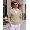 image:imageCOOFANDY Mens Cardigan Sweater Long Sleeve Lightweight V Neck Knit Cardigan  Button Down Knitted Light Weight Ribbed Hem Stretch Soft Classic Fit Casual Dress Business Men CardigansLight Khaki