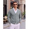 image:imageCOOFANDY Mens Cardigan Sweater Long Sleeve Lightweight V Neck Knit Cardigan  Button Down Knitted Light Weight Ribbed Hem Stretch Soft Classic Fit Casual Dress Business Men CardigansLight Grey