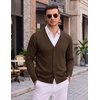 image:imageCOOFANDY Mens Cardigan Sweater Long Sleeve Lightweight V Neck Knit Cardigan  Button Down Knitted Light Weight Ribbed Hem Stretch Soft Classic Fit Casual Dress Business Men CardigansBrown