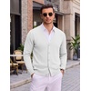 image:imageCOOFANDY Mens Cardigan Sweater Long Sleeve Lightweight V Neck Knit Cardigan  Button Down Knitted Light Weight Ribbed Hem Stretch Soft Classic Fit Casual Dress Business Men CardigansWhite