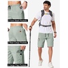image:imageCOOFANDY Mens Casual Cargo Shorts 10 Cotton Chino Shorts with 6 Pockets  Drawstring Elastic Waist Knee Length Loose Fit Summer Twill Fabric Work Shorts for Hiking Walking Outdoor StreetwearLight Green