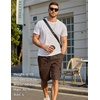 image:imageCOOFANDY Mens Casual Cargo Shorts 10 Cotton Chino Shorts with 6 Pockets  Drawstring Elastic Waist Knee Length Loose Fit Summer Twill Fabric Work Shorts for Hiking Walking Outdoor StreetwearBrown
