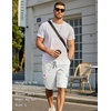 image:imageCOOFANDY Mens Casual Cargo Shorts 10 Cotton Chino Shorts with 6 Pockets  Drawstring Elastic Waist Knee Length Loose Fit Summer Twill Fabric Work Shorts for Hiking Walking Outdoor StreetwearWhite