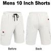image:imageCOOFANDY Mens Casual Cargo Shorts 10 Cotton Chino Shorts with 6 Pockets  Drawstring Elastic Waist Knee Length Loose Fit Summer Twill Fabric Work Shorts for Hiking Walking Outdoor StreetwearWhite