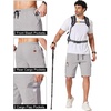 image:imageCOOFANDY Mens Casual Cargo Shorts 10 Cotton Chino Shorts with 6 Pockets  Drawstring Elastic Waist Knee Length Loose Fit Summer Twill Fabric Work Shorts for Hiking Walking Outdoor StreetwearLight Grey