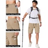image:imageCOOFANDY Mens Casual Cargo Shorts 10 Cotton Chino Shorts with 6 Pockets  Drawstring Elastic Waist Knee Length Loose Fit Summer Twill Fabric Work Shorts for Hiking Walking Outdoor StreetwearKhaki