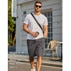 image:imageCOOFANDY Mens Casual Cargo Shorts 10 Cotton Chino Shorts with 6 Pockets  Drawstring Elastic Waist Knee Length Loose Fit Summer Twill Fabric Work Shorts for Hiking Walking Outdoor StreetwearDark Grey