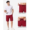 image:imageCOOFANDY Mens Casual Cargo Shorts 10 Cotton Chino Shorts with 6 Pockets  Drawstring Elastic Waist Knee Length Loose Fit Summer Twill Fabric Work Shorts for Hiking Walking Outdoor StreetwearRed