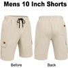 image:imageCOOFANDY Mens Casual Cargo Shorts 10 Cotton Chino Shorts with 6 Pockets  Drawstring Elastic Waist Knee Length Loose Fit Summer Twill Fabric Work Shorts for Hiking Walking Outdoor StreetwearLight Khaki