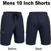 image:imageCOOFANDY Mens Casual Cargo Shorts 10 Cotton Chino Shorts with 6 Pockets  Drawstring Elastic Waist Knee Length Loose Fit Summer Twill Fabric Work Shorts for Hiking Walking Outdoor StreetwearNavy Blue