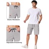 image:imageCOOFANDY Mens Casual Cargo Shorts 10 Cotton Chino Shorts with 6 Pockets  Drawstring Elastic Waist Knee Length Loose Fit Summer Twill Fabric Work Shorts for Hiking Walking Outdoor StreetwearLight Grey