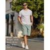 image:imageCOOFANDY Mens Casual Cargo Shorts 10 Cotton Chino Shorts with 6 Pockets  Drawstring Elastic Waist Knee Length Loose Fit Summer Twill Fabric Work Shorts for Hiking Walking Outdoor StreetwearLight Green