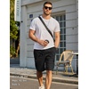 image:imageCOOFANDY Mens Casual Cargo Shorts 10 Cotton Chino Shorts with 6 Pockets  Drawstring Elastic Waist Knee Length Loose Fit Summer Twill Fabric Work Shorts for Hiking Walking Outdoor StreetwearBlack