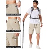 image:imageCOOFANDY Mens Casual Cargo Shorts 10 Cotton Chino Shorts with 6 Pockets  Drawstring Elastic Waist Knee Length Loose Fit Summer Twill Fabric Work Shorts for Hiking Walking Outdoor StreetwearLight Khaki