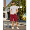image:imageCOOFANDY Mens Casual Cargo Shorts 10 Cotton Chino Shorts with 6 Pockets  Drawstring Elastic Waist Knee Length Loose Fit Summer Twill Fabric Work Shorts for Hiking Walking Outdoor StreetwearRed