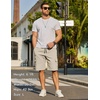 image:imageCOOFANDY Mens Casual Cargo Shorts 10 Cotton Chino Shorts with 6 Pockets  Drawstring Elastic Waist Knee Length Loose Fit Summer Twill Fabric Work Shorts for Hiking Walking Outdoor StreetwearLight Khaki