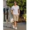 image:imageCOOFANDY Mens Casual Cargo Shorts 10 Cotton Chino Shorts with 6 Pockets  Drawstring Elastic Waist Knee Length Loose Fit Summer Twill Fabric Work Shorts for Hiking Walking Outdoor StreetwearKhaki
