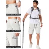 image:imageCOOFANDY Mens Casual Cargo Shorts 10 Cotton Chino Shorts with 6 Pockets  Drawstring Elastic Waist Knee Length Loose Fit Summer Twill Fabric Work Shorts for Hiking Walking Outdoor StreetwearWhite
