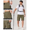 image:imageCOOFANDY Mens Casual Cargo Shorts 10 Cotton Chino Shorts with 6 Pockets  Drawstring Elastic Waist Knee Length Loose Fit Summer Twill Fabric Work Shorts for Hiking Walking Outdoor StreetwearOlive Green