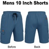 image:imageCOOFANDY Mens Casual Cargo Shorts 10 Cotton Chino Shorts with 6 Pockets  Drawstring Elastic Waist Knee Length Loose Fit Summer Twill Fabric Work Shorts for Hiking Walking Outdoor StreetwearBlue