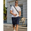 image:imageCOOFANDY Mens Casual Cargo Shorts 10 Cotton Chino Shorts with 6 Pockets  Drawstring Elastic Waist Knee Length Loose Fit Summer Twill Fabric Work Shorts for Hiking Walking Outdoor StreetwearNavy Blue