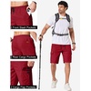 image:imageCOOFANDY Mens Casual Cargo Shorts 10 Cotton Chino Shorts with 6 Pockets  Drawstring Elastic Waist Knee Length Loose Fit Summer Twill Fabric Work Shorts for Hiking Walking Outdoor StreetwearRed