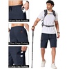image:imageCOOFANDY Mens Casual Cargo Shorts 10 Cotton Chino Shorts with 6 Pockets  Drawstring Elastic Waist Knee Length Loose Fit Summer Twill Fabric Work Shorts for Hiking Walking Outdoor StreetwearNavy Blue