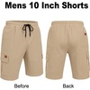 image:imageCOOFANDY Mens Casual Cargo Shorts 10 Cotton Chino Shorts with 6 Pockets  Drawstring Elastic Waist Knee Length Loose Fit Summer Twill Fabric Work Shorts for Hiking Walking Outdoor StreetwearKhaki